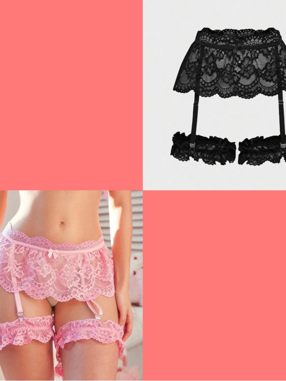 Super sexy skirt and leg guarded blk and pink combo